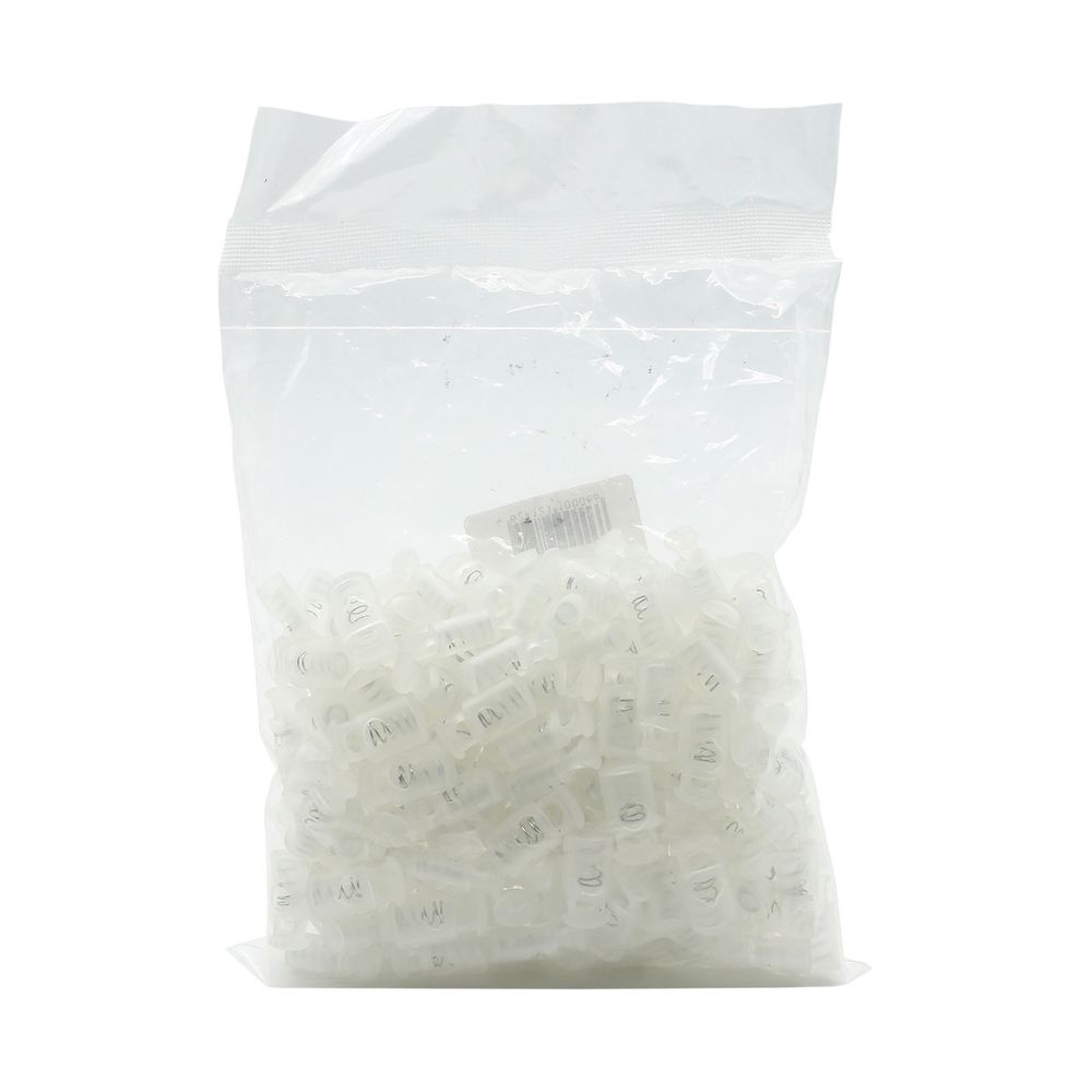 Фиксатор (зажим) для шнура пластик 1 отв., ⌀5.5 мм, 20х10 мм, цилиндр, прозрачный, 200 шт