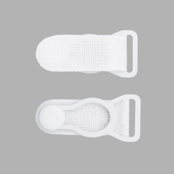 Зажим чулочный 12 мм, 4 шт, мет. Suspender BL, цв.001 белый, 27178