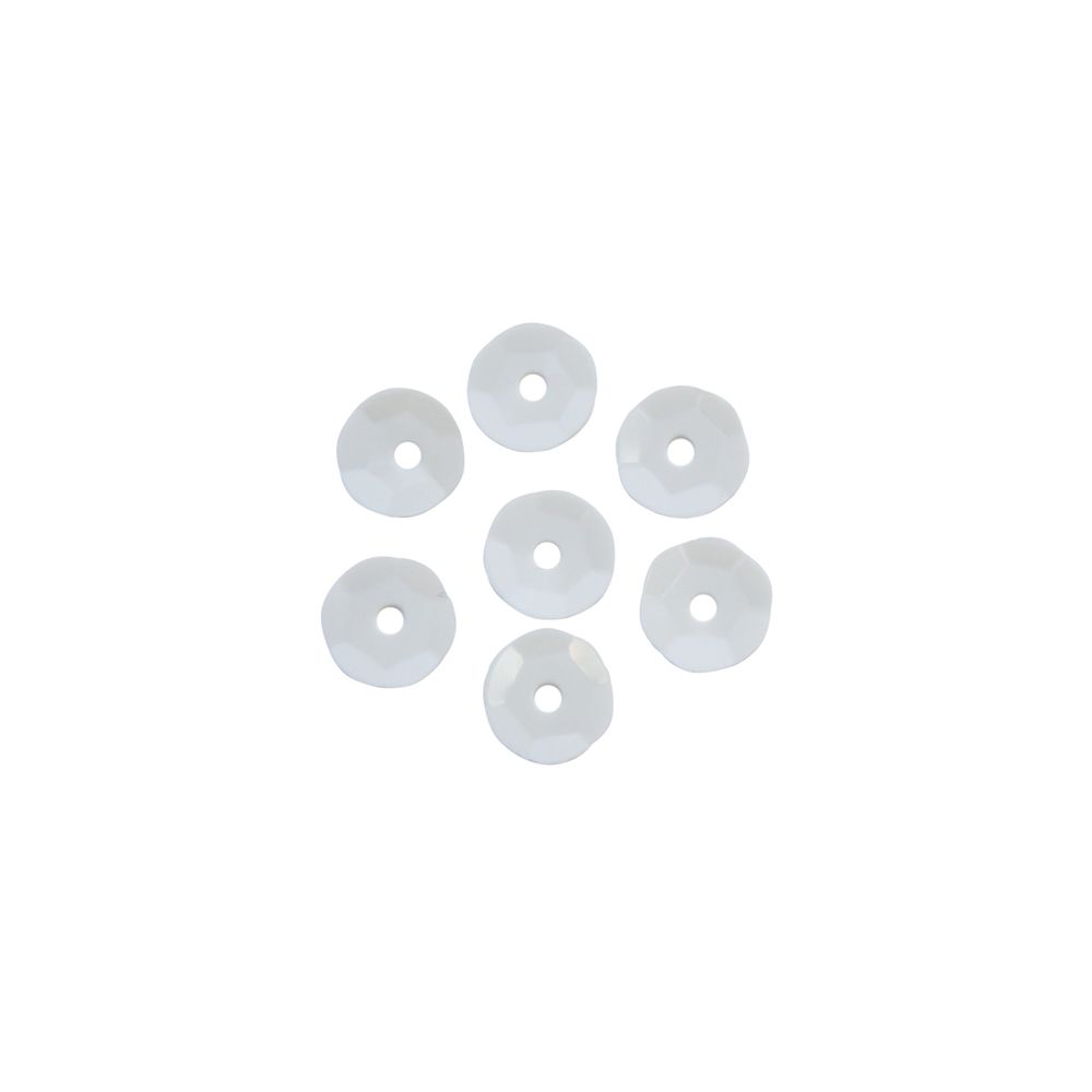 Пайетки граненые 6 мм, упак. 10 гр, Астра, L010 белый матовый, уп.10 шт