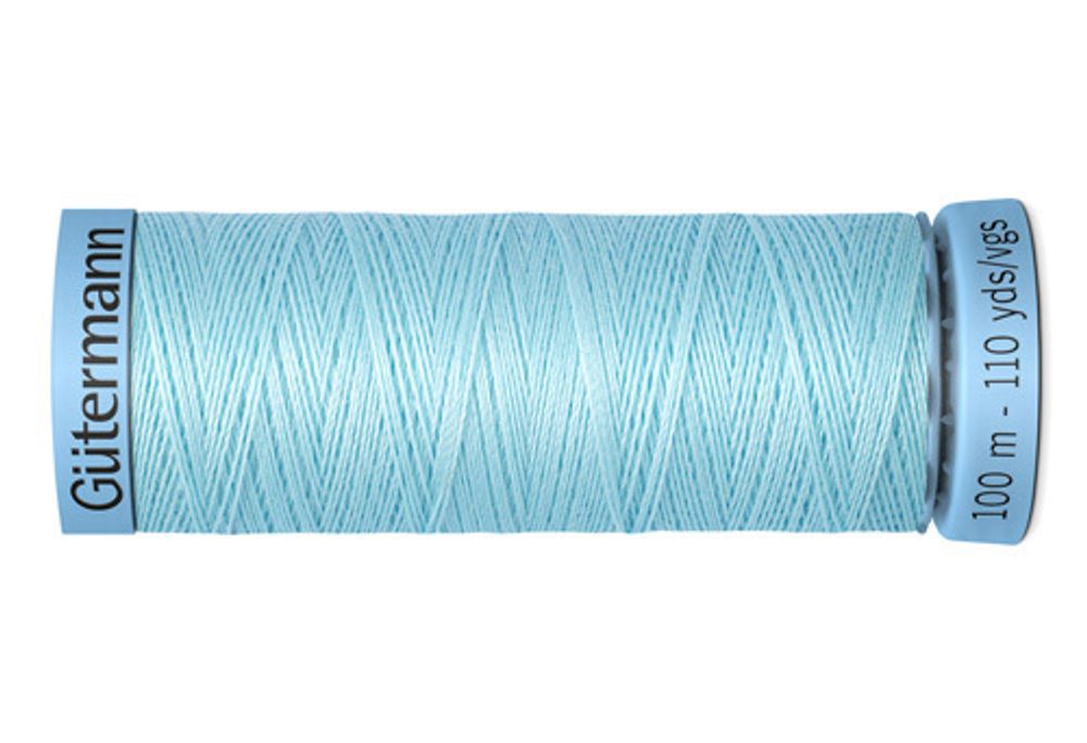 Нитки шелковые Gutermann Silk S303, 100м, 195 голубой лед, 5 катушек /TOS/