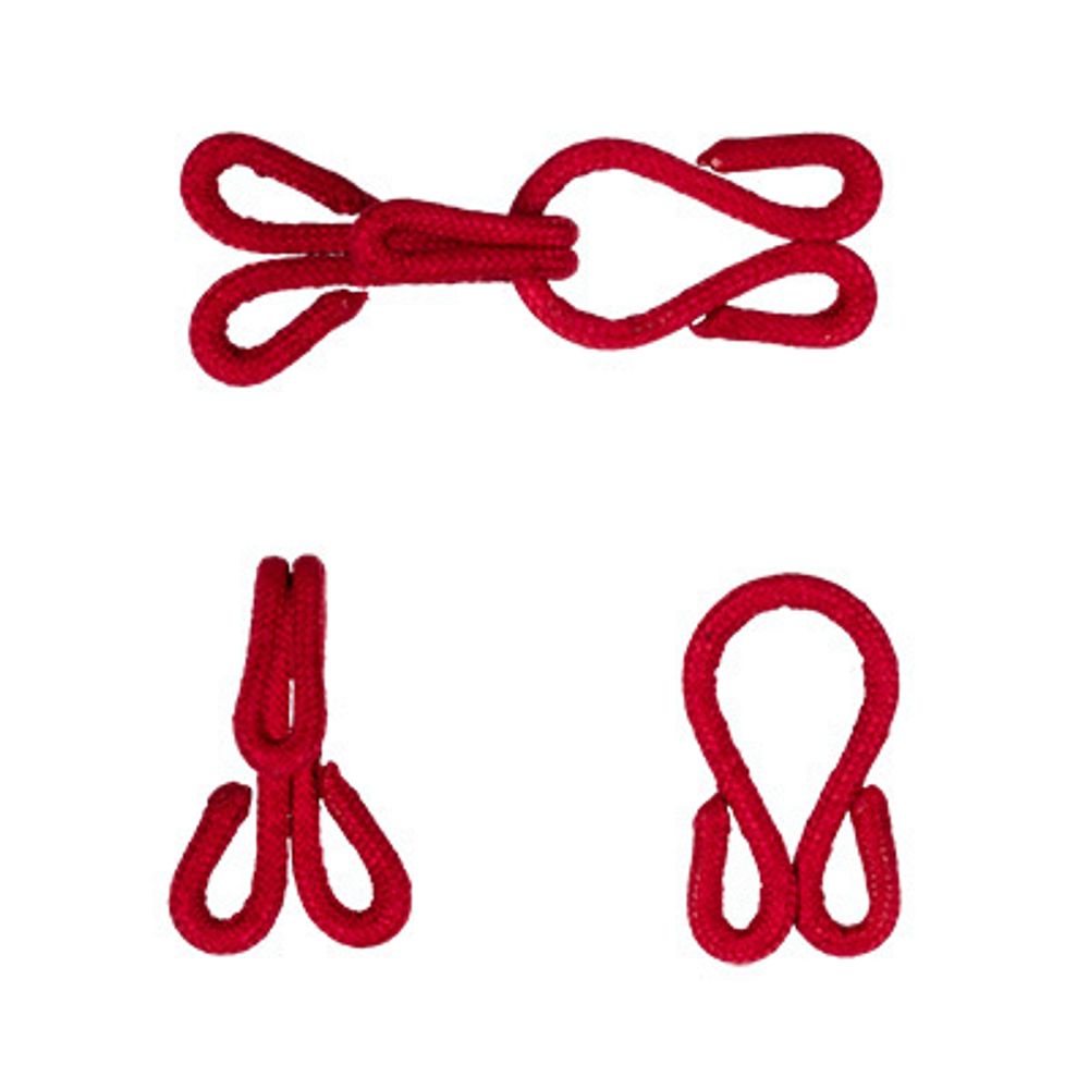 Крючок шубный обтяжной 15 мм, 10 шт, 10 красный, Gamma