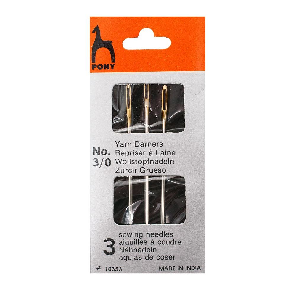 Иглы ручные ремонтные №3/0, 3 шт, Pony