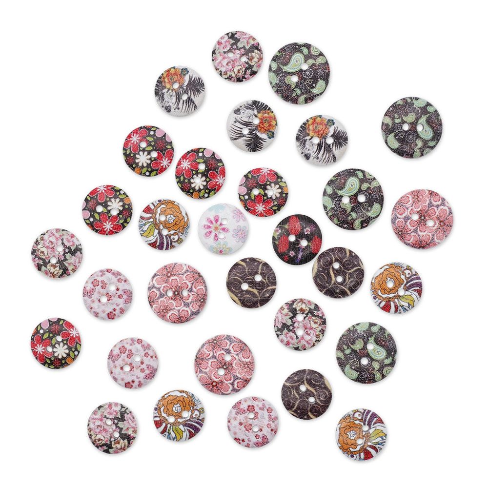 Украшения декоративные пуговицы деревянные Ассорти №4,15-18 мм, 100 шт