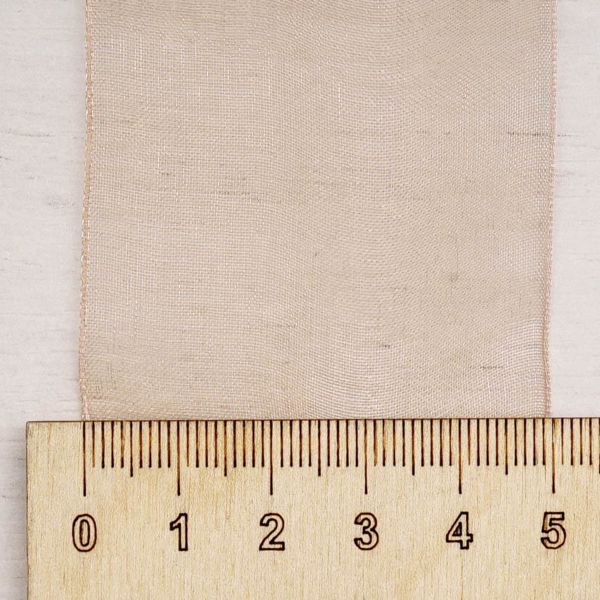 Лента капроновая (органза) 50.0 мм / 22.86±1 метров, 39 бежевый