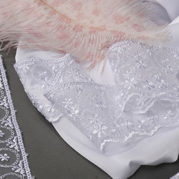 Кружево на сетке 60 мм, диз. 861, цв.01 белый, уп. 9 м, Kruzhevo