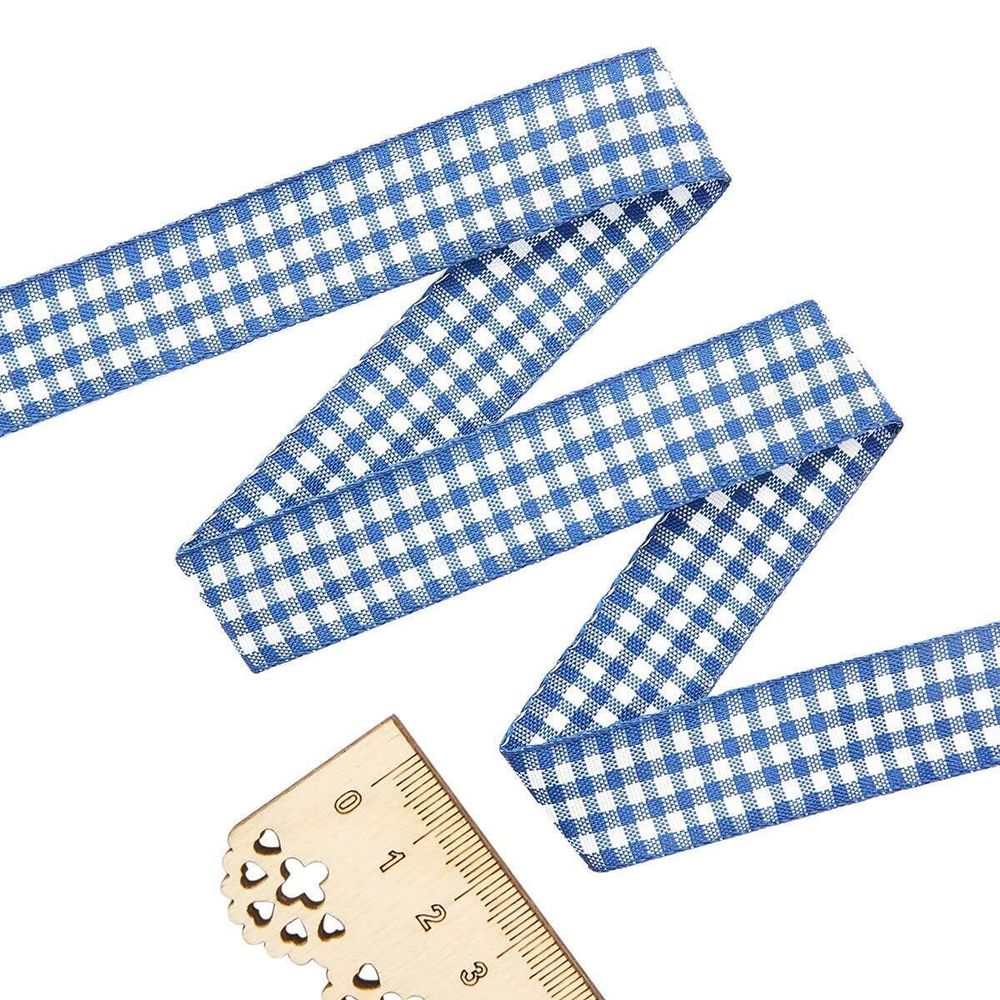 Лента Шотландка, 15.0 мм / 25 м (синий/белый), С3723