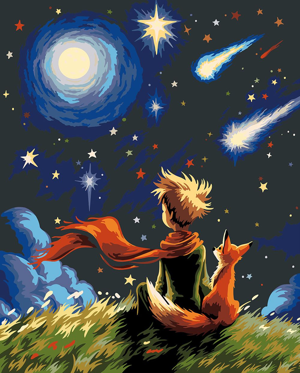 Картина по номерам Фрея PNB/PLDD-289, Бесконечность вселенной, (эффект черного холста со светодиодами) 50х40 см