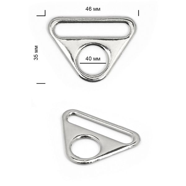 Полукольцо-пластина металл внутр. 40 мм (внешн. 46х35 мм), 10 шт, TBY-165168, цв. никель