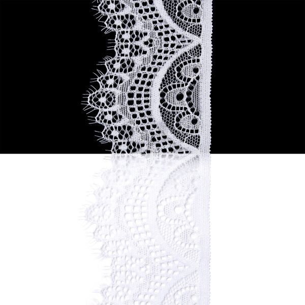 Кружево эластичное (стрейч) 60 мм / 3 метра, C501 белый