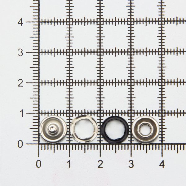 Кнопка рубашечная (джерси) открытая ⌀9.5 мм, ≈144 шт, МЕТАЛЛ, эмаль, 322 черный матовый, NEW STAR