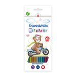 Карандаш (набор) металлик, заточенный 8х12 цв, Мишка MCP-9012