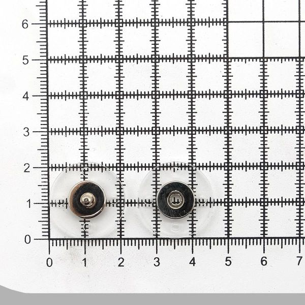 Кнопка пришивная ⌀21 мм, пластик, серебро (никель), 4 шт