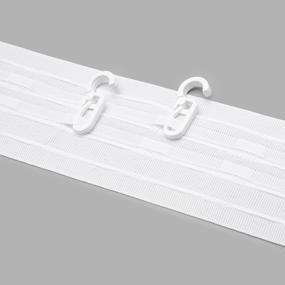 Лента (тесьма) шторная: сборка параллельная (1:2) 60 мм / 50 метров