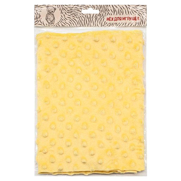 Плюш (ткань) Sovushka Minky dot 280 г/м², 45х50 см, ворс 2,5мм, желтый, 615622-4
