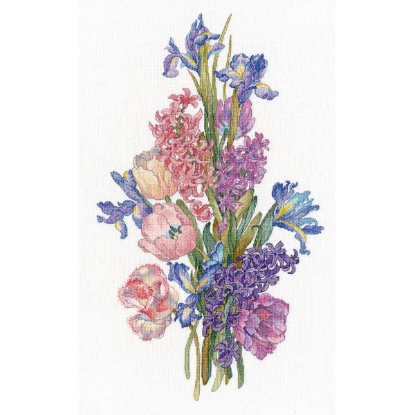 Набор для вышивания нитками Овен 1719, Гиацинты (по картине Ольги Ионайтис) 26х44 см