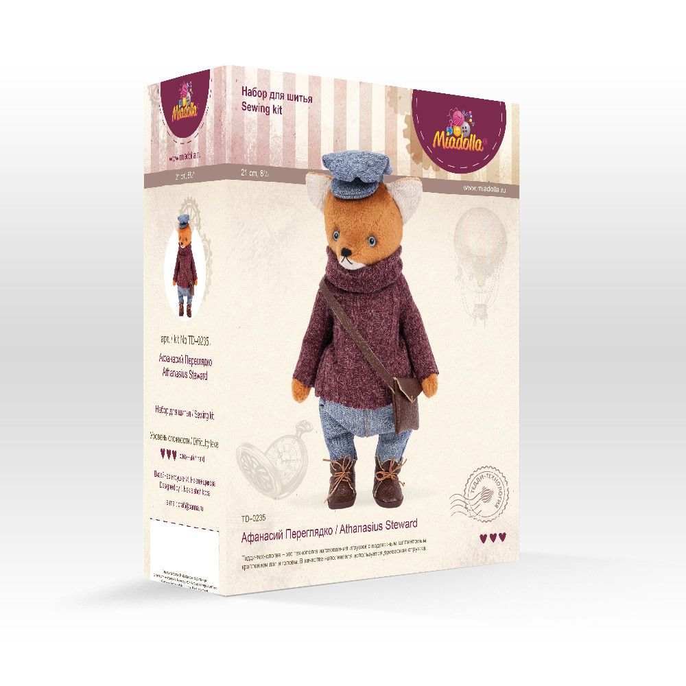 Набор для шитья игрушки Афанасий Переглядко 21 см, Miadolla TD-0235