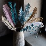 Декоративные элементы, 6 шт, 70 см, 01 веточка с блестками, Blumentag VDD-76