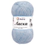 Пряжа Astra Premium (Астра Премиум) Ласка / уп.3 мот. по 100 г, 370 м, 510 светло-голубой
