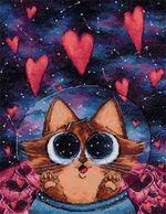 Набор для вышивания нитками Panna KS-7453, Космическая любовь, 17.5х23.5 см