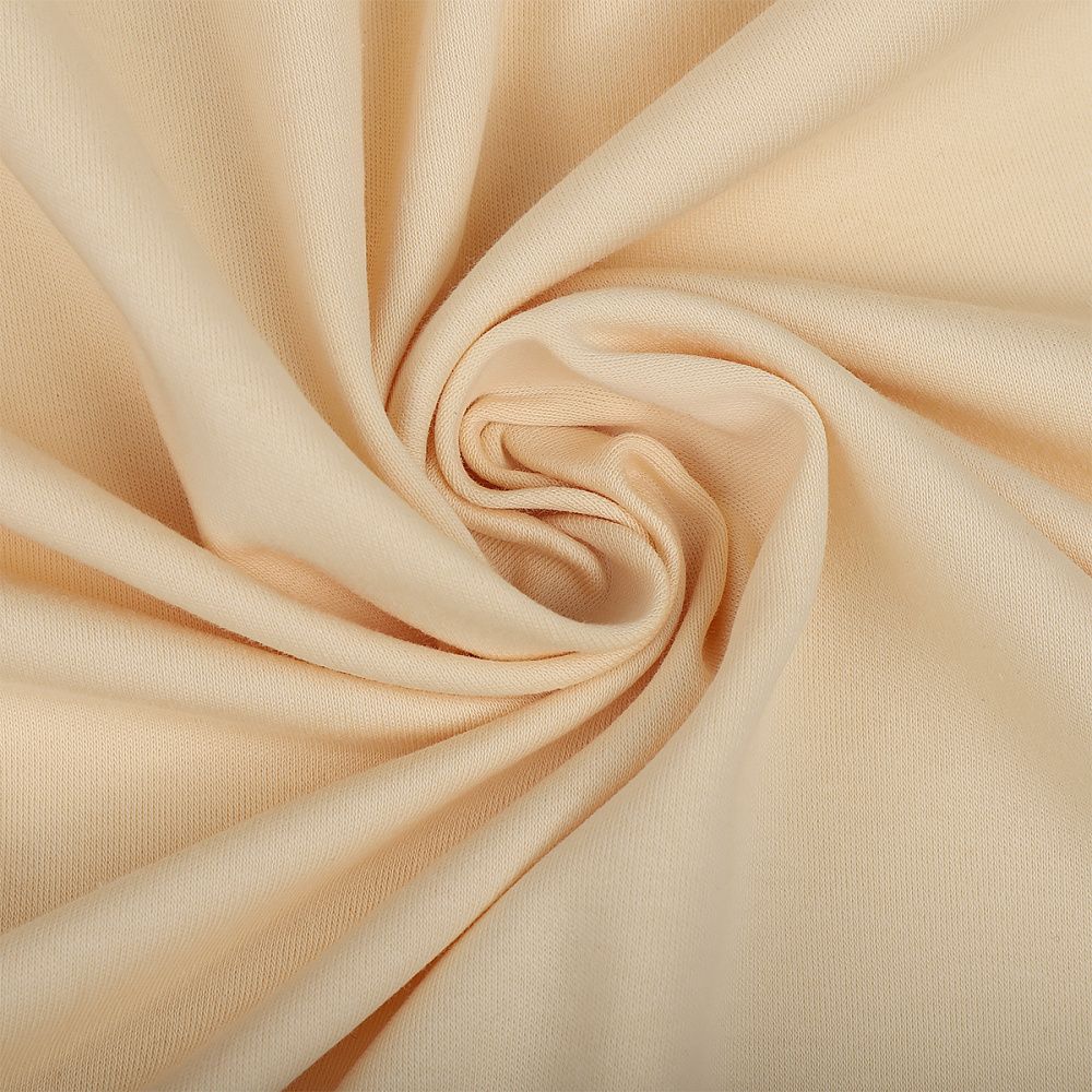 Ткань трикотажная 230 г/м², 185 см / 60 метров, 98% хлопок 2% эластан, TBY.ZD8662, цв.05 бежевый