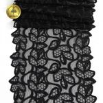 Кружево на сетке (вышитое) арт.T99 180мм цв.черный уп.6м, Kruzhevo