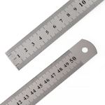 Линейка стальная 50 см, 0.5 мм, ПВХ чехол