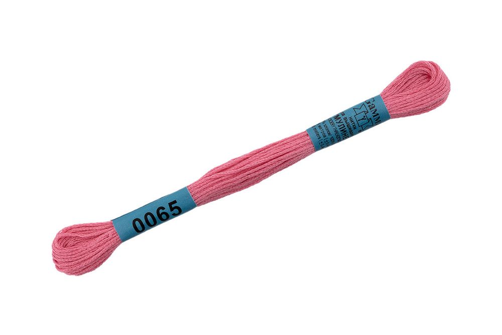 Мулине Gamma 100% хлопок, цв.0065 розовый, 24 мотка по 8 метров