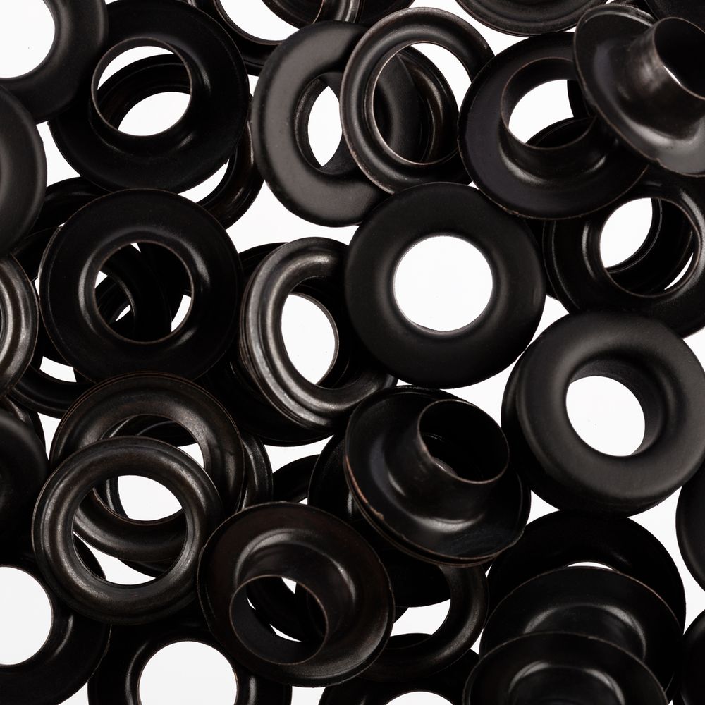 Люверсы металл ⌀_9.0 мм (внутр.), 1000±20 шт, чёрный, покрытие soft-touch, Gamma №24