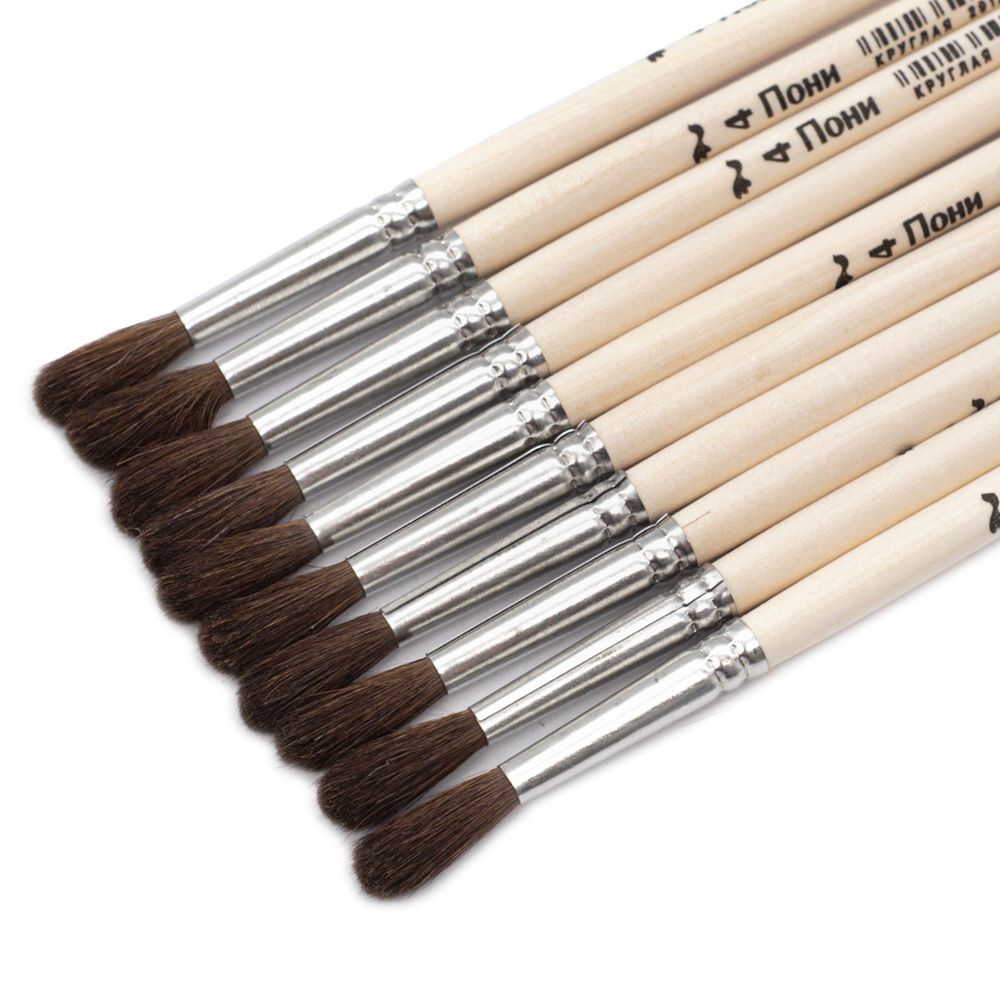 Кисть пони школьная №4,10 шт