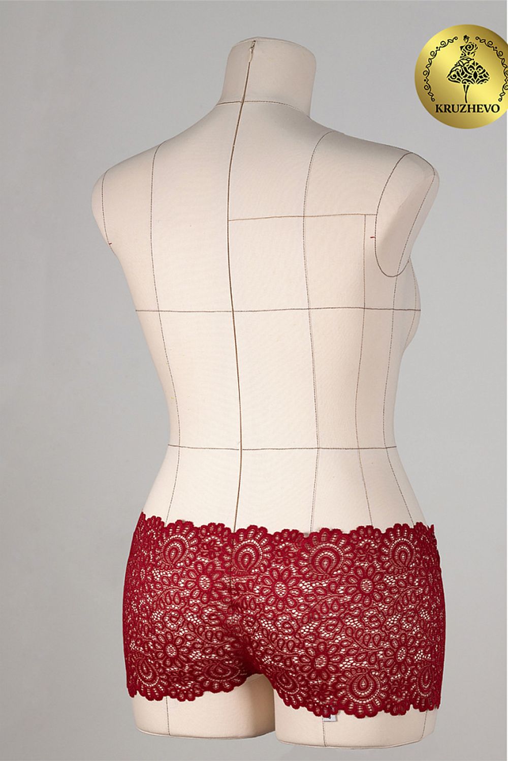 Кружево бельевое эластичное 205 мм / 25 м, 269, цв.101 т.красный, Kruzhevo