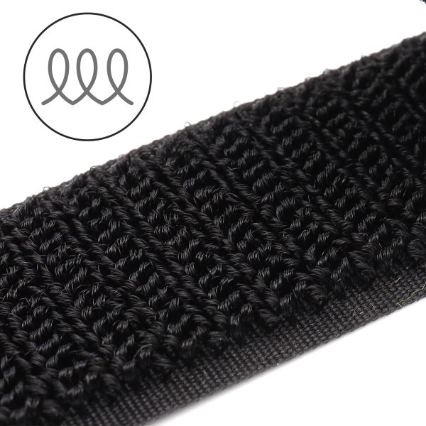 Лента контактная липучка (велкро) пришивная 25 мм / 25 метров, безворсовая, 100% нейлон, черный, ПЕТЛЯ, качество 