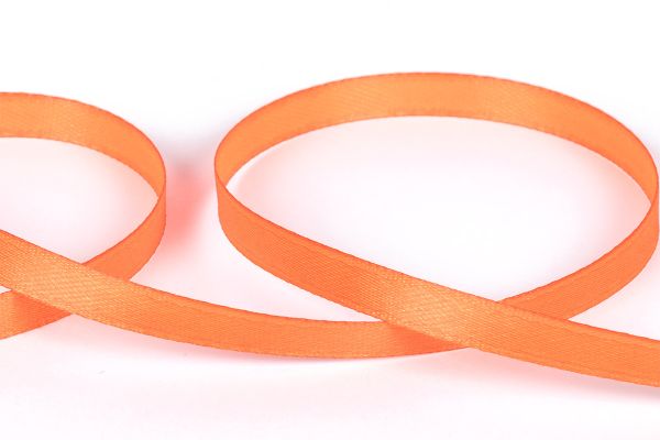 Лента атласная 1-сторонняя 6.0 мм / 33±2 метра, №511N(15-1360) оранжевый(неон), Gamma