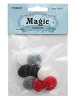 Украшения декоративные пуговицы Розочки, набор 4 цвета, 8 шт (микс 3)