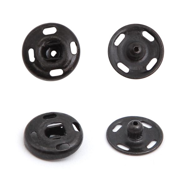 Кнопка пришивная металл ⌀11.0 мм, сталь, черные, 10 шт, Pony