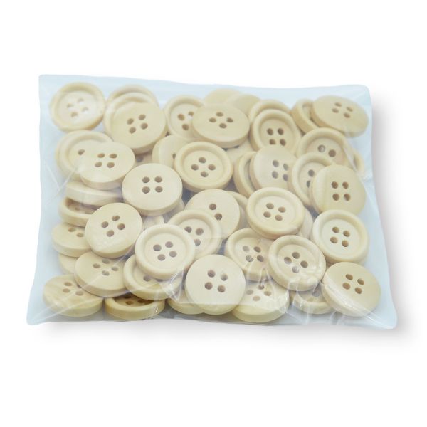 Пуговицы 4 прокола 24L (15мм), (Beige (бежевый)) W01, 72 шт
