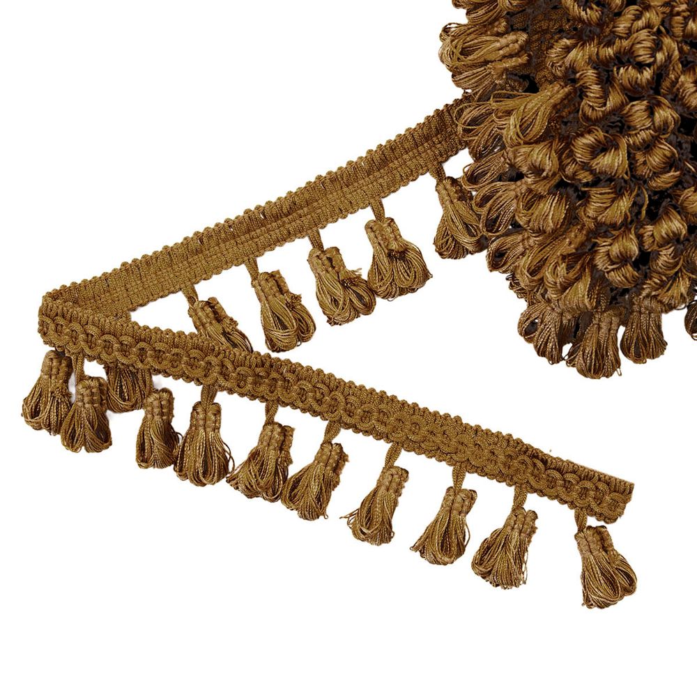 Бахрома отделочная 50.0 мм / 10 метров, с кистями 201 кофе