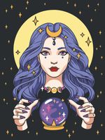 Картина по номерам Фрея PKZ/PMZ-077, Девушка-оракул (на картоне с краской-металлик), 40х30 см