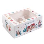 Коробка под 6 капкейков с ложементом 25х17 x10 см, Рождество, S-Chief CBC-001