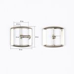 Пряжка ременная металл 24 мм. сер, 10 шт, BIG