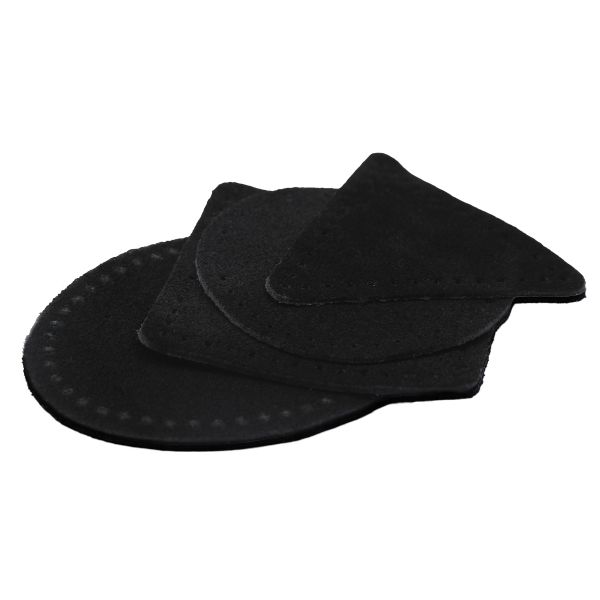 Набор заплаток пришивных из замши, круг, квадрат, треугольник, овал 6см, с перфорацией, 4 шт (20 черный), 59723