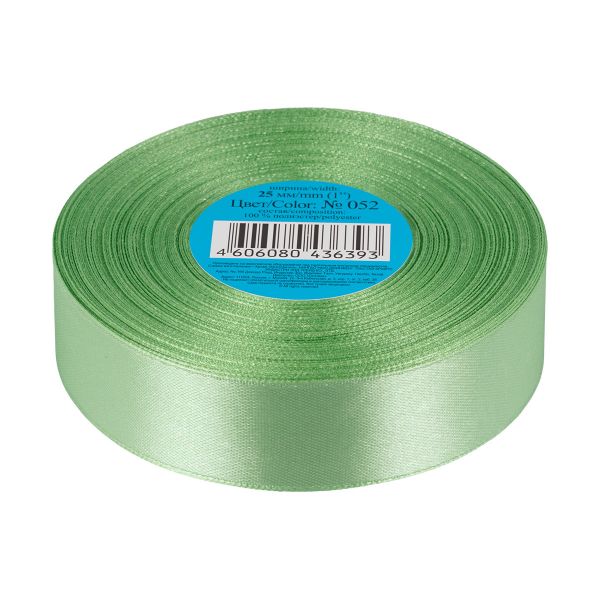 Лента атласная 1-сторонняя 25.0 мм / 33±2 метра, 052 травяной, Gamma