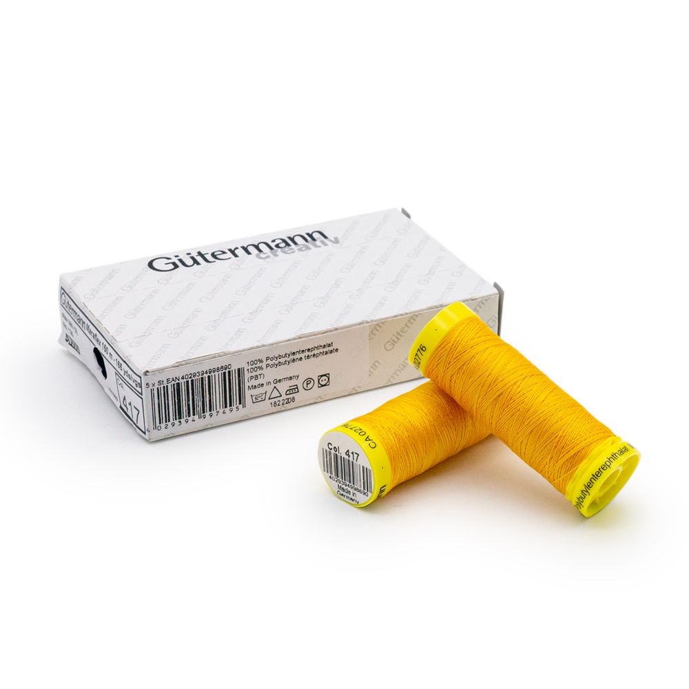 Нитки для трикотажа Gutermann Maraflex, 150м, 417 одуванчиковый, 5 катушек