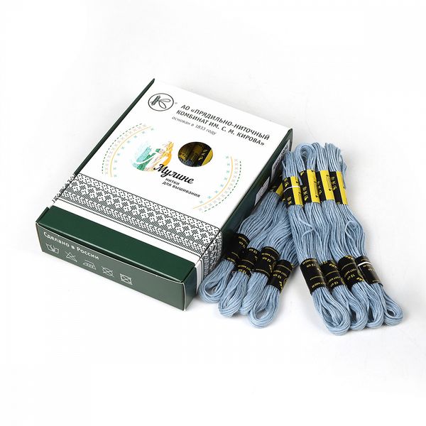 Мулине ПНК им.Кирова цв.2804 голубой, 24 мотка по 8 метров