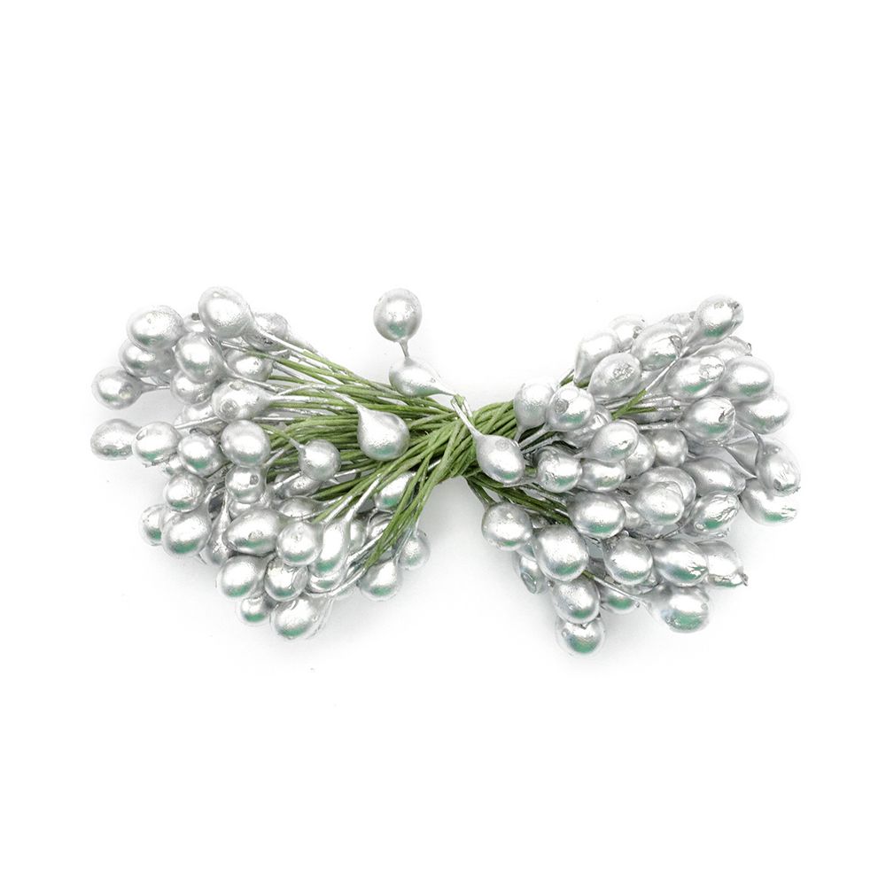 Тычинки для искусственных цветов 0,5х6см (серый)