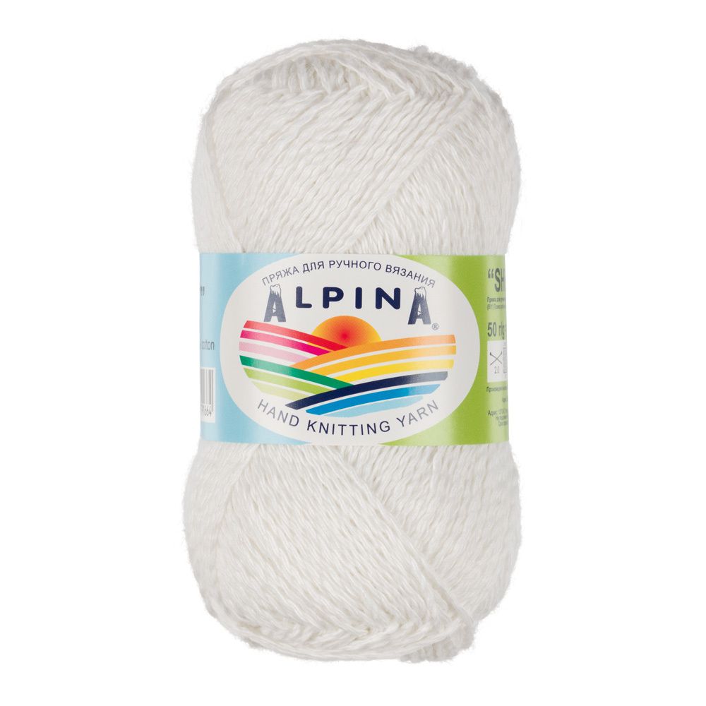 Пряжа Alpina Shebby / уп.10 мот. по 50г, 150м, 10 белый