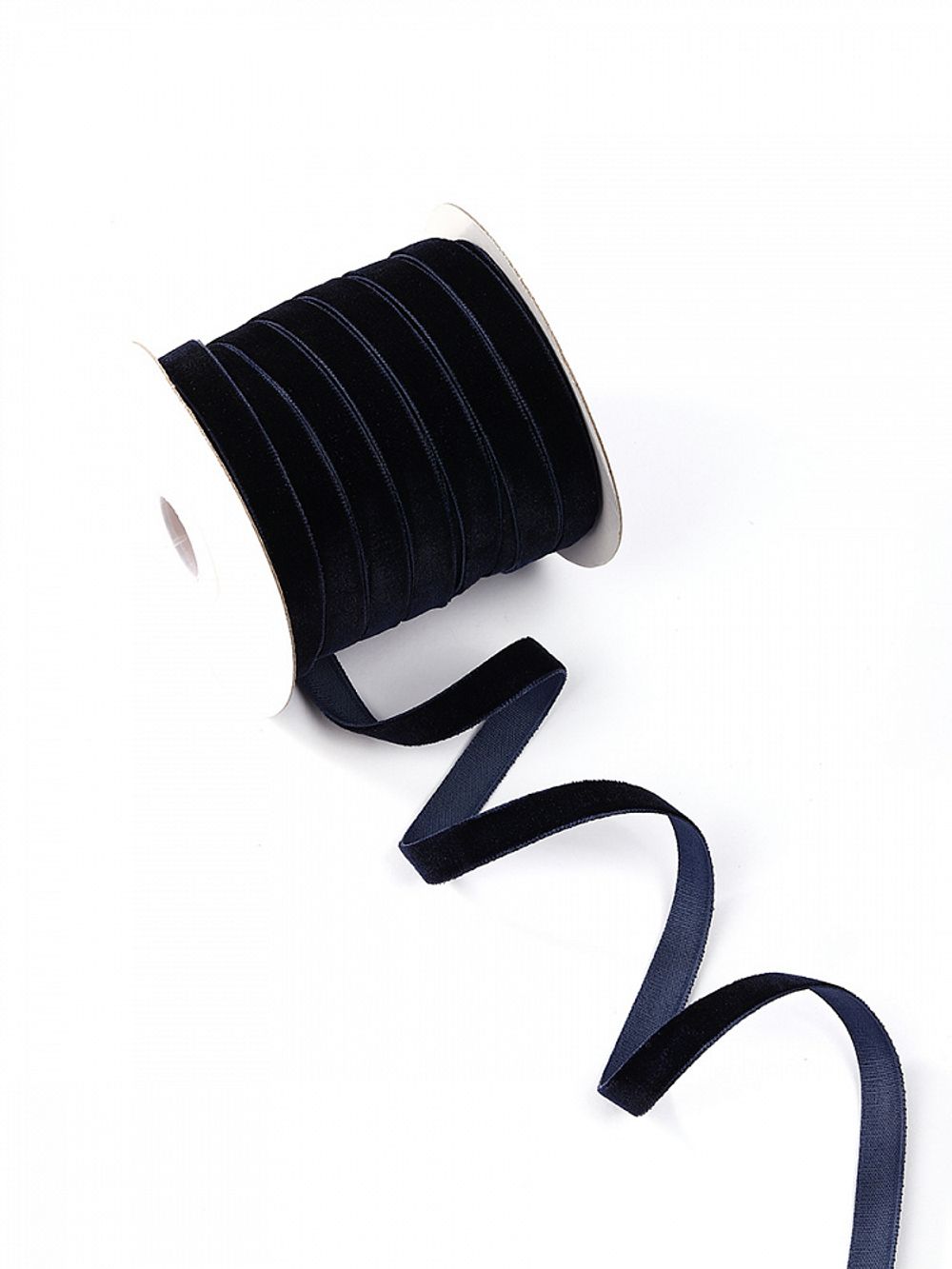 Лента бархатная (тесьма) 10.0 мм / 22.86±1 метров, арт.10VR54 нейлон цв.т.синий