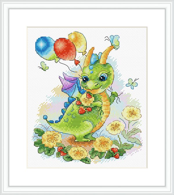 Набор для вышивания нитками МП Студия (Жар-птица), На цветущем лугу, 18х15 см