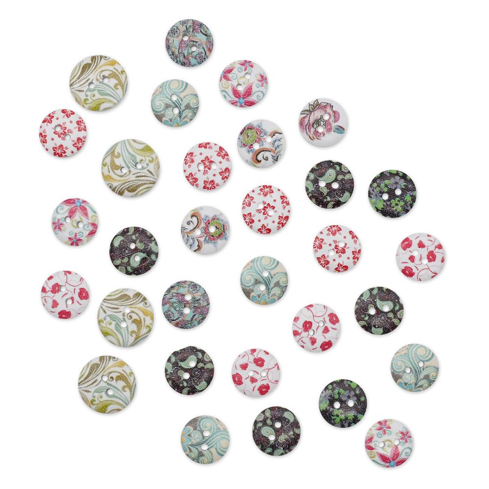 Украшения декоративные пуговицы деревянные Ассорти №3, 15-18 мм, 100 шт