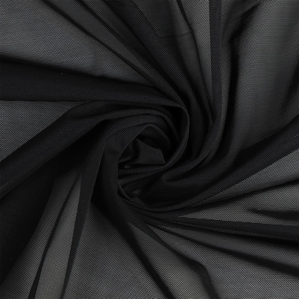 Сетка бельевая эластичная утягивающая 140 г/м², шир.160 см / 25 кг (1 кг = 5 метров), OLG031.170, цв.170 черный /OLG031.170/
