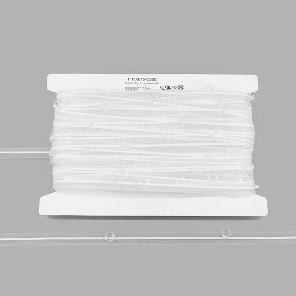 Лента (тесьма) шторная: сборка нефиксированная (1 шнур с колечкам) 15 мм / 50 метров